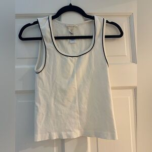 Simply Vera Vera Wang White Tank with Black Piping